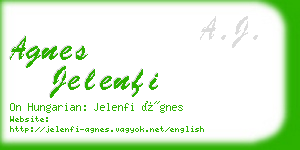 agnes jelenfi business card